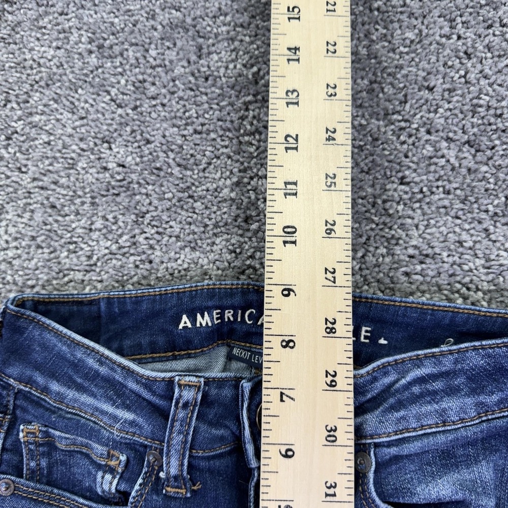 American Eagle Jeans Womens 2 Short Blue Skinny Next Level Medium Wash Denim - Picture 4 of 8